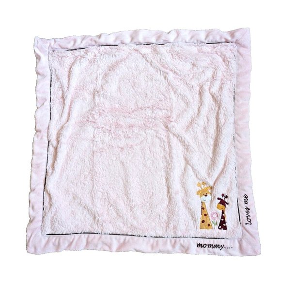 Koala Baby Girls Plush Blanket Zebra Mommy Loves Me Throw Pink 28" x 27" - Picture 2 of 7